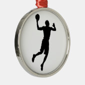 Pop Art Basketball Player Silhouette Metalen Ornament (Rechts)
