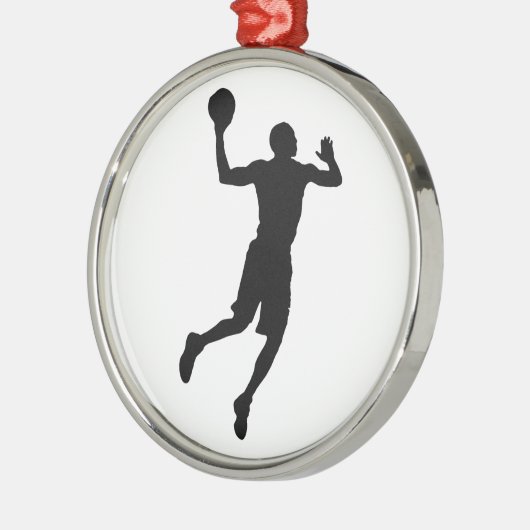 Pop Art Basketball Player Silhouette Metalen Ornament (Links)
