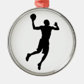 Pop Art Basketball Player Silhouette Metalen Ornament (Voorkant)