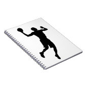 Pop Art Basketball Player Silhouette Notitieboek (Rechterzijde)
