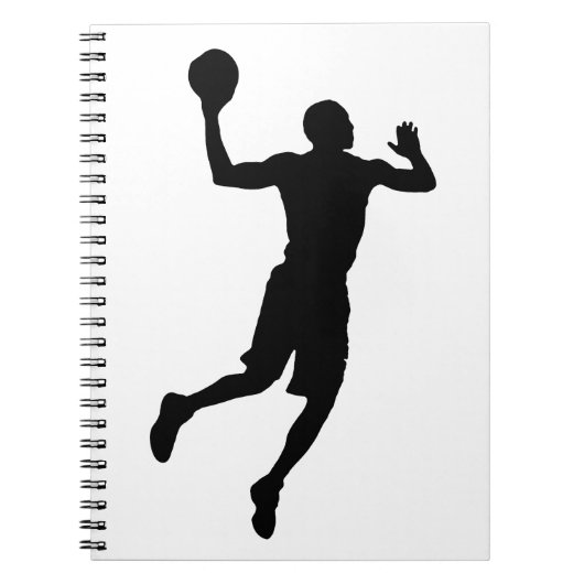 Pop Art Basketball Player Silhouette Notitieboek (Voorkant)