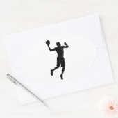 Pop Art Basketball Player Silhouette Ovale Sticker (Envelop)