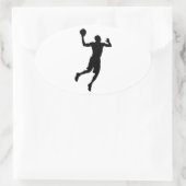 Pop Art Basketball Player Silhouette Ovale Sticker (Tas)