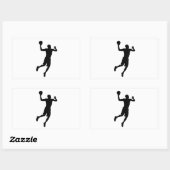 Pop Art Basketball Player Silhouette Rechthoekige Sticker (Vel)
