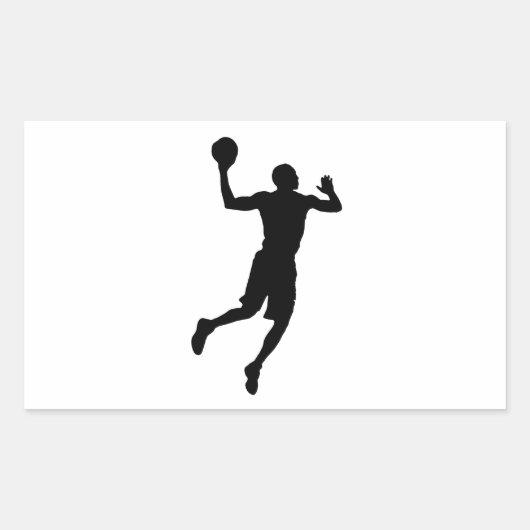 Pop Art Basketball Player Silhouette Rechthoekige Sticker (Voorkant)