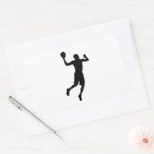 Pop Art Basketball Player Silhouette Rechthoekige Sticker (Envelop)