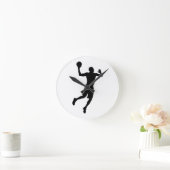 Pop Art Basketball Player Silhouette Ronde Klok (Huis)