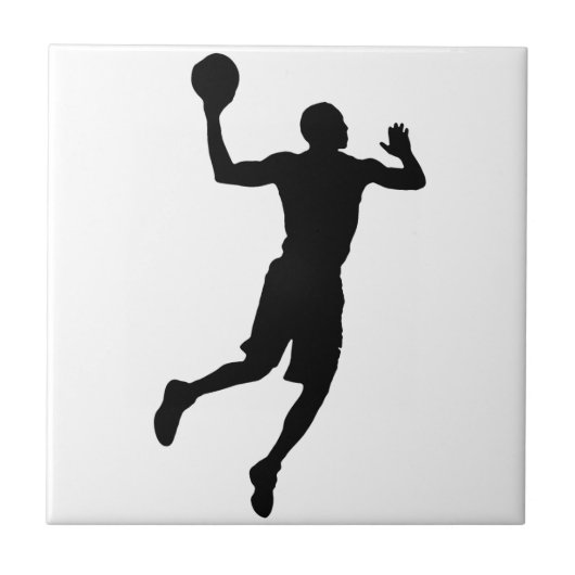 Pop Art Basketball Player Silhouette Tegeltje (Voorkant)