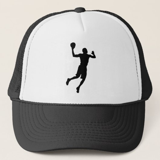 Pop Art Basketball Player Silhouette Trucker Pet (Voorkant)