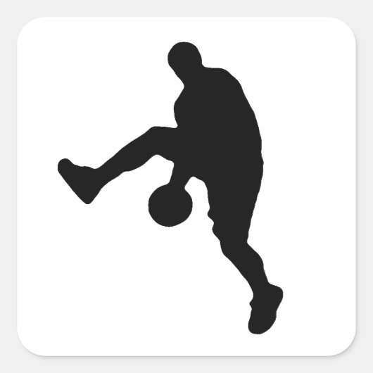 Pop Art Basketball Player Silhouette Vierkante Sticker (Voorkant)