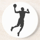 Pop Art Basketball Player Silhouette Zandsteen Onderzetter (Voorkant)