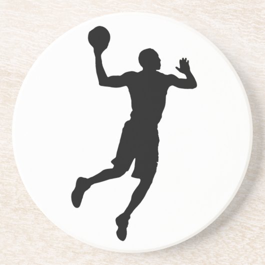 Pop Art Basketball Player Silhouette Zandsteen Onderzetter (Voorkant)