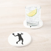 Pop Art Basketball Player Silhouette Zandsteen Onderzetter (Zijkant)
