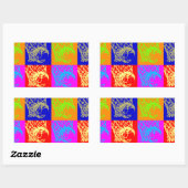 Pop Art Basketball Rechthoekige Sticker (Vel)