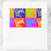 Pop Art Basketball Rechthoekige Sticker (Tas)