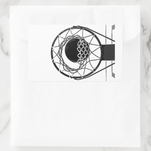 Pop Art Basketball Rechthoekige Sticker (Tas)