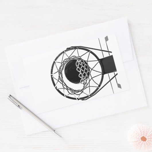 Pop Art Basketball Rechthoekige Sticker (Envelop)