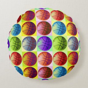 Pop Art Basketball Rond Kussen