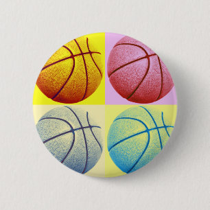 Pop Art Basketball Ronde Button 5,7 Cm