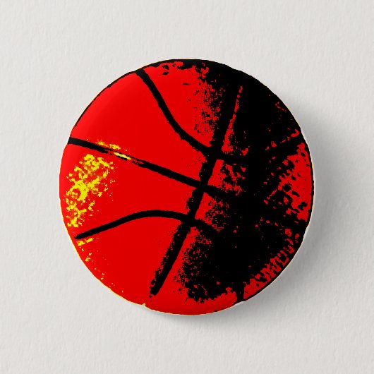 Pop Art Basketball Ronde Button 5,7 Cm (Voorkant)
