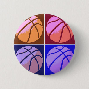 Pop Art Basketball Ronde Button 5,7 Cm