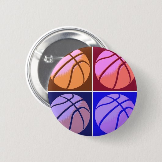 Pop Art Basketball Ronde Button 5,7 Cm (Voorkant /achterkant)