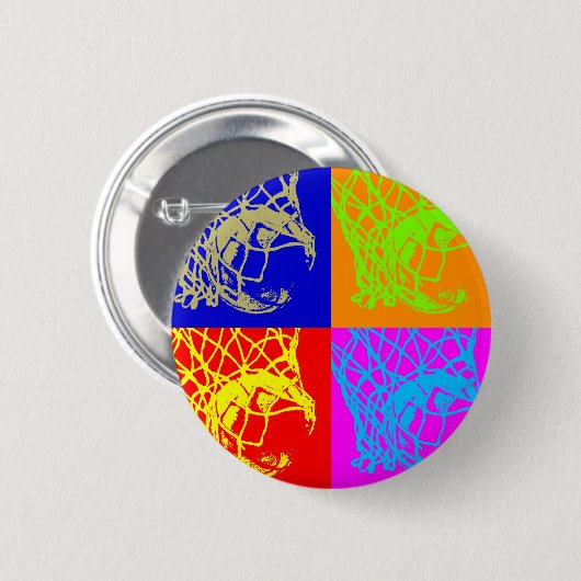 Pop Art Basketball Ronde Button 5,7 Cm (Voorkant /achterkant)