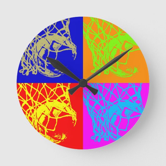 Pop Art Basketball Ronde Klok (Voorkant)