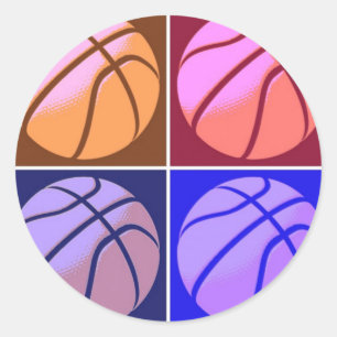 Pop Art Basketball Ronde Sticker