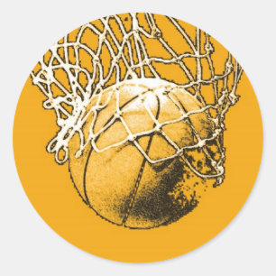 Pop Art Basketball Ronde Sticker
