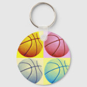 Pop Art Basketball Sleutelhanger (Voorkant)