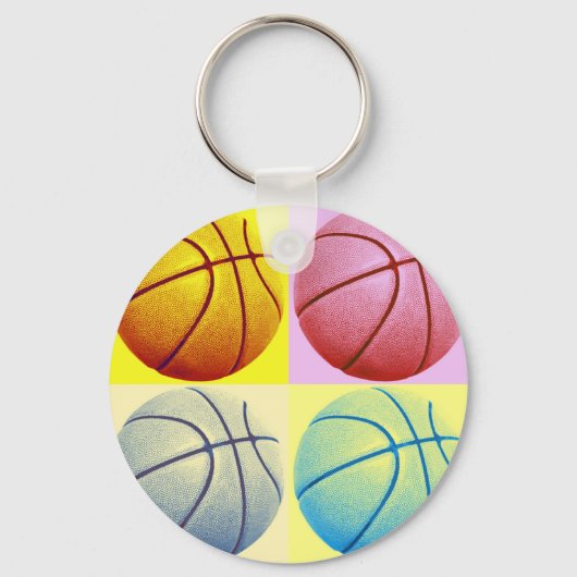 Pop Art Basketball Sleutelhanger (Voorkant)