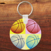 Pop Art Basketball Sleutelhanger (Voorkant)