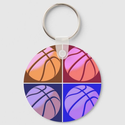 Pop Art Basketball Sleutelhanger (Voorkant)
