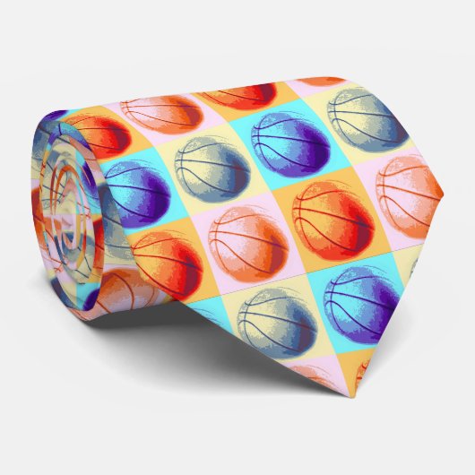Pop Art Basketball Stropdas (Opgerold)