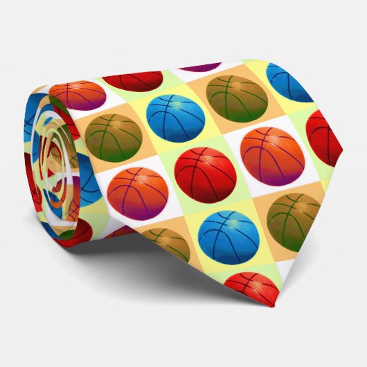 Pop Art Basketball Stropdas (Opgerold)