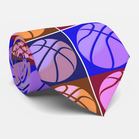 Pop Art Basketball Stropdas (Opgerold)