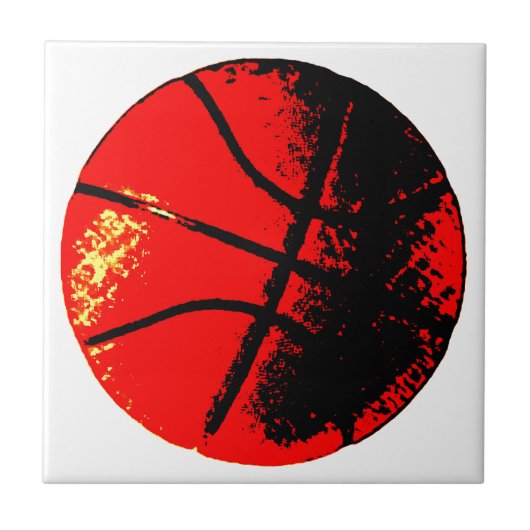 Pop Art Basketball Tegeltje (Voorkant)