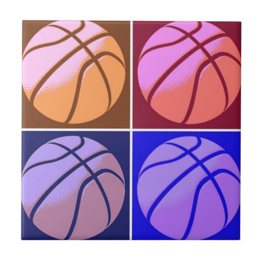 Pop Art Basketball Tegeltje (Voorkant)