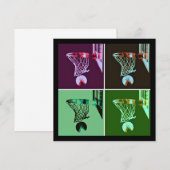 Pop Art Basketball Uitnodiging (Voorkant / Achterkant)