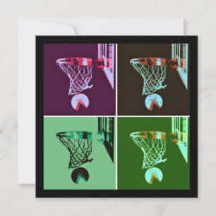 Pop Art Basketball Uitnodiging