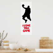 Pop Art Basketbalspeler Silhouette Door Poster (Keuken)