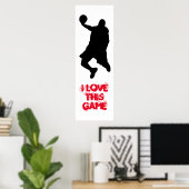 Pop Art Basketbalspeler Silhouette Door Poster (Thuiskantoor)