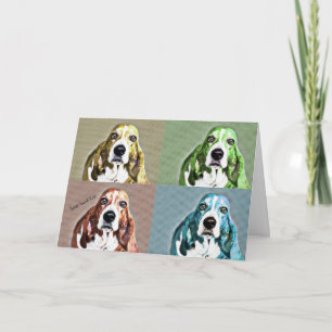 Pop Art Basset Hound Verjaardag Kaart