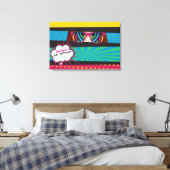POP ART Bat Mitzvah Sign In Memory Board Canvas Afdruk (Insitu (Slaapkamer))