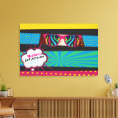 POP ART Bat Mitzvah Sign In Memory Board Canvas Afdruk (Insitu (Woonkamer))
