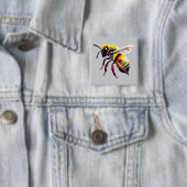 Pop art Bee Vierkante Button 5,1 Cm (In situ)
