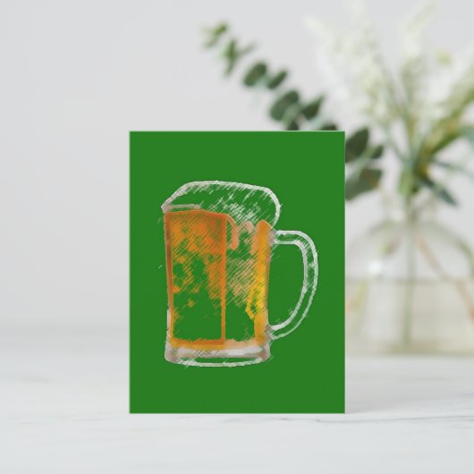 Pop Art Beer Mok Briefkaart (Staand voorkant)