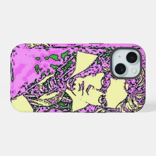 Pop-art Beethoven iPhone 15 Case (Achterkant horizontaal)