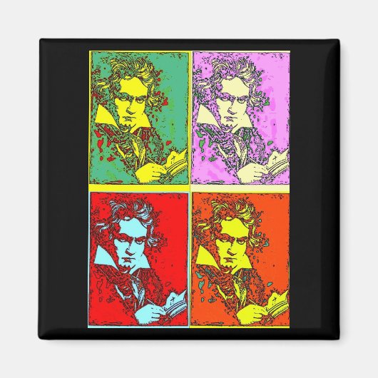 Pop-art Beethoven Magneet (Voorkant)